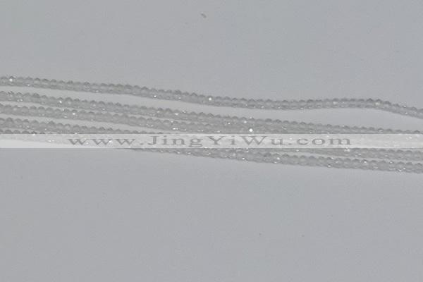 CTG600 15.5 inches 2mm faceted round white crystal beads