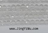CTG601 15.5 inches 3mm faceted round white crystal beads