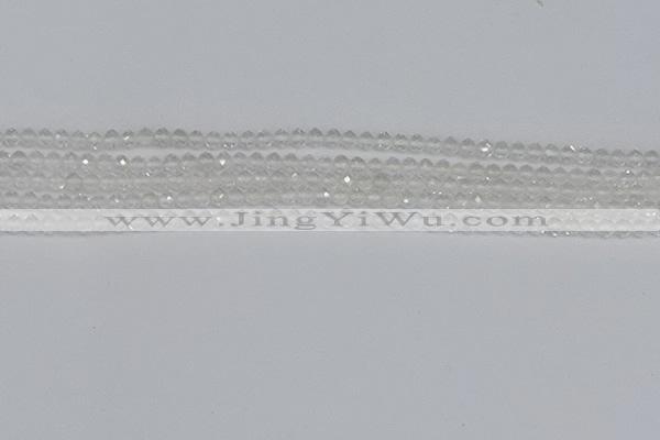 CTG601 15.5 inches 3mm faceted round white crystal beads