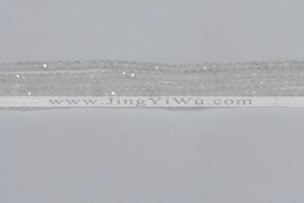 CTG604 15.5 inches 3mm faceted round white moonstone beads