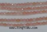 CTG606 15.5 inches 2mm faceted round peach moonstone beads