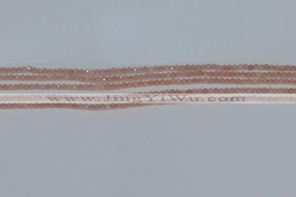 CTG606 15.5 inches 2mm faceted round peach moonstone beads