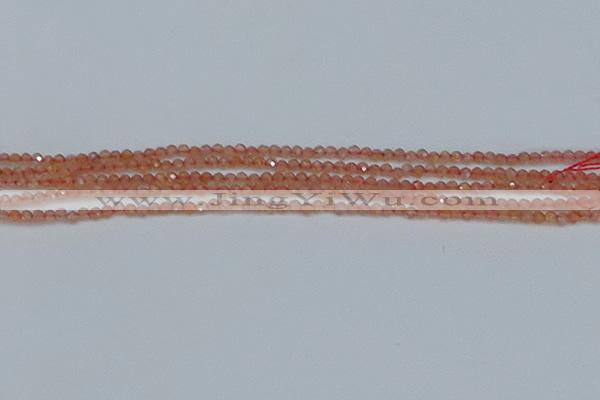 CTG609 15.5 inches 2mm faceted round golden sunstone beads