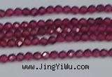 CTG617 15.5 inches 2mm faceted round mozambique red garnet beads
