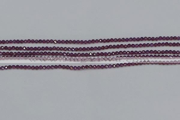 CTG619 15.5 inches 2mm faceted round Indian purple garnet beads