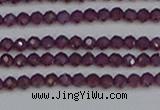 CTG620 15.5 inches 3mm faceted round Indian purple garnet beads