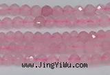 CTG636 15.5 inches 3mm faceted round Madagascar rose quartz beads