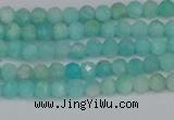 CTG648 15.5 inches 3mm faceted round Peru amazonite beads