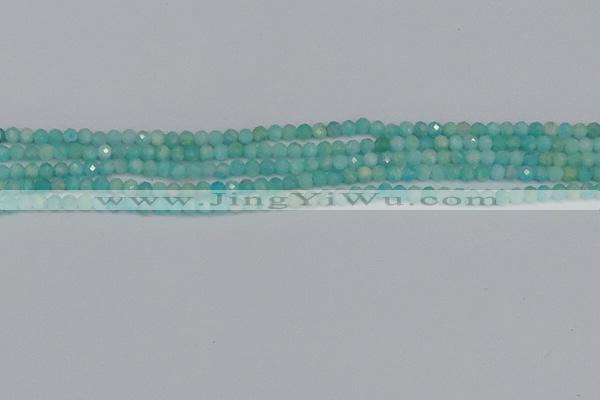 CTG648 15.5 inches 3mm faceted round Peru amazonite beads