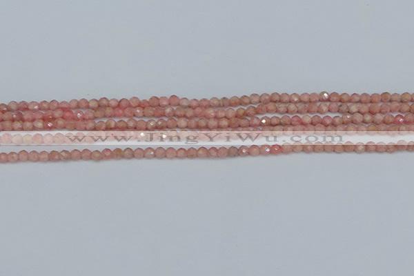 CTG654 15.5 inches 3mm faceted round Argentina rhodochrosite beads