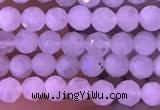 CTG832 15.5 inches 4mm faceted round tiny white moonstone beads