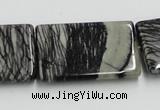 CTJ19 16 inches 25*35mm rectangle black water jasper beads wholesale