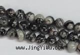 CTJ25 15.5 inches 8mm round black water jasper beads wholesale