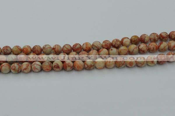 CTJ702 15.5 inches 8mm round red net jasper beads wholesale