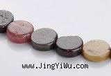 CTO01 9mm multicolored coin natural tourmaline beads Wholesale