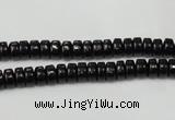 CTO121 15.5 inches 3*6mm rondelle black tourmaline beads