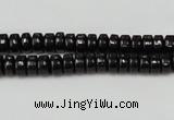 CTO122 15.5 inches 4*8mm rondelle black tourmaline beads