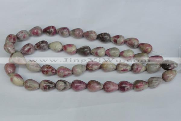CTO219 15.5 inches 13*18mm teardrop pink tourmaline gemstone beads