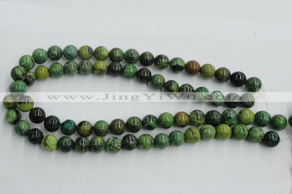 CTP05 15.5 inches 12mm round yellow green pine gemstone beads wholesale