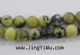 CTP102 15.5 inches 8mm round yellow pine turquoise beads wholesale
