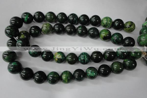 CTP207 15.5 inches 18mm round yellow pine turquoise beads wholesale