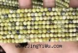 CTP220 15.5 inches 4mm round yellow turquoise beads wholesale