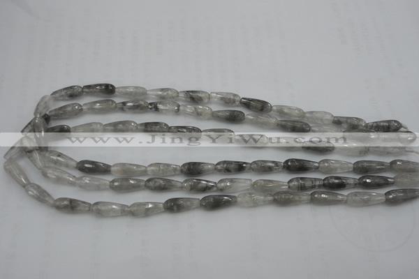 CTR03 15.5 inches 6*16mm faceted teardrop cloudy quartz beads