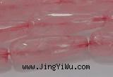CTR133 15.5 inches 10*30mm faceted teardrop rose quartz beads