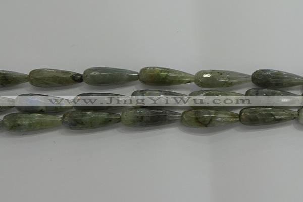 CTR147 15.5 inches 10*30mm faceted teardrop labradorite beads