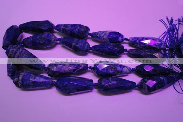 CTR208 16*35mm - 18*43mm faceted teardrop lapis lazuli beads