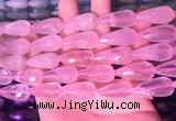 CTR305 15.5 inches 10*25mm faceted teardrop rose quartz beads