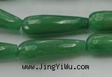 CTR36 15.5 inches 10*30mm faceted teardrop gree aventurine beads