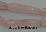 CTR40 15.5 inches 10*40mm faceted teardrop rose quartz beads