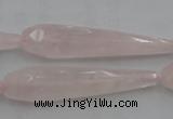 CTR41 15.5 inches 10*40mm faceted teardrop rose quartz beads
