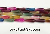 CTR423 15.5 inches 10*30mm teardrop agate beads wholesale