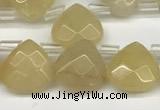 CTR604 Top drilled 10*10mm faceted briolette yellow aventurine beads