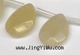 CTR693 Top drilled 12*16mm faceted briolette yellow aventurine beads