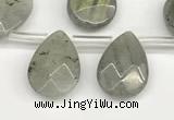 CTR701 Top drilled 12*16mm faceted briolette labradorite beads