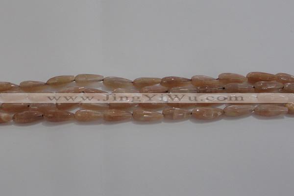 CTR73 15.5 inches 6*16mm faceted teardrop moonstone gemstone beads