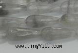 CTR90 15.5 inches 8*20mm faceted teardrop cloudy quartz beads