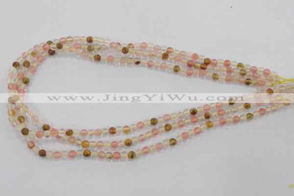 CTS01 15.5 inches 4mm round tigerskin glass beads wholesale