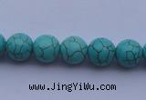 CTU06 15.5 inches 14mm round blue turquoise strand beads Wholesale