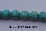 CTU12 15.5 inches 8mm faceted round blue turquoise beads Wholesale