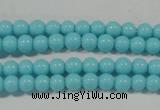 CTU1209 15.5 inches 3mm round synthetic turquoise beads