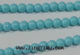 CTU1210 15.5 inches 4mm round synthetic turquoise beads