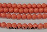 CTU1312 15.5 inches 6mm round synthetic turquoise beads