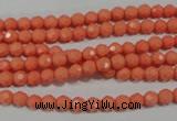 CTU1321 15.5 inches 4mm faceted round synthetic turquoise beads