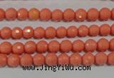 CTU1322 15.5 inches 6mm faceted round synthetic turquoise beads