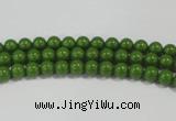 CTU1390 15.5 inches 4mm round synthetic turquoise beads