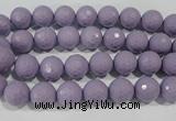 CTU1410 15.5 inches 4mm faceted round synthetic turquoise beads